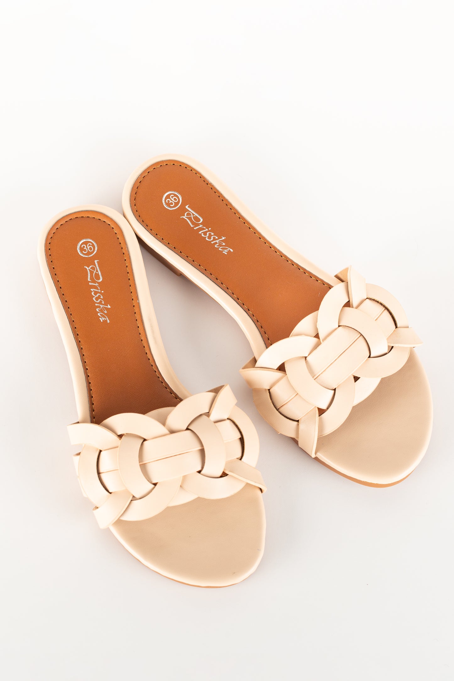 Sandalias planas beige Nina